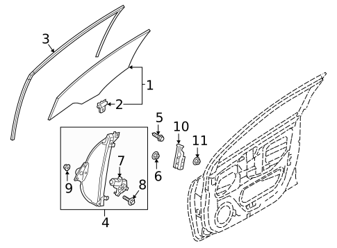 Glass - Front Door for 2018 Hyundai Accent #0
