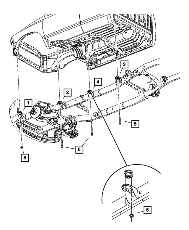 68090735AB - Frame, Bumper and Fascia: Body Hold Down Cushion for Mopar Image
