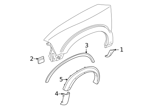 Exterior Trim - Fender for 1995 Chevrolet S10 #0