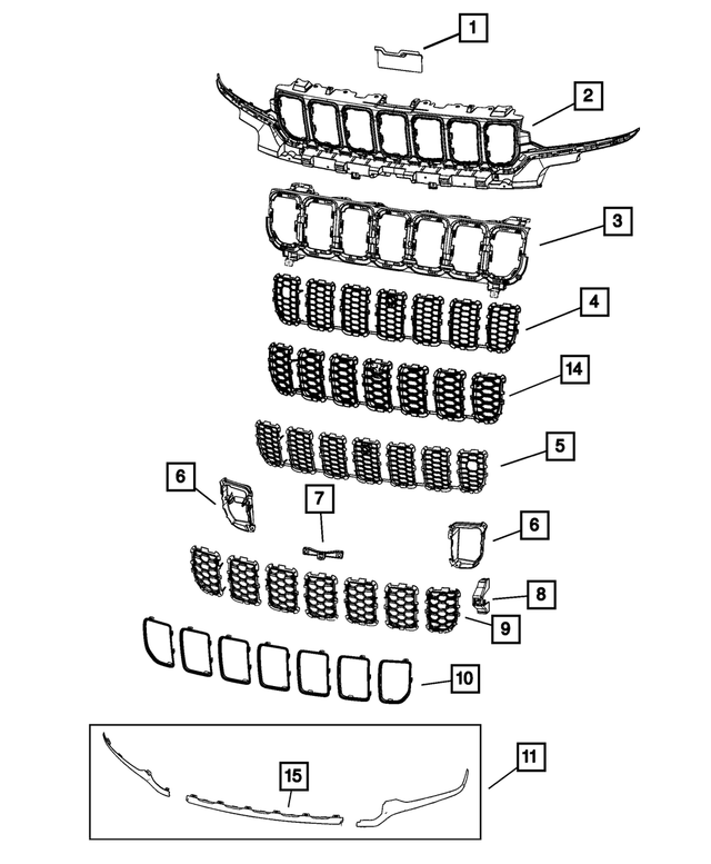 68430879AD - Exterior Ornamentation: Insert Grille Kit for Mopar Image
