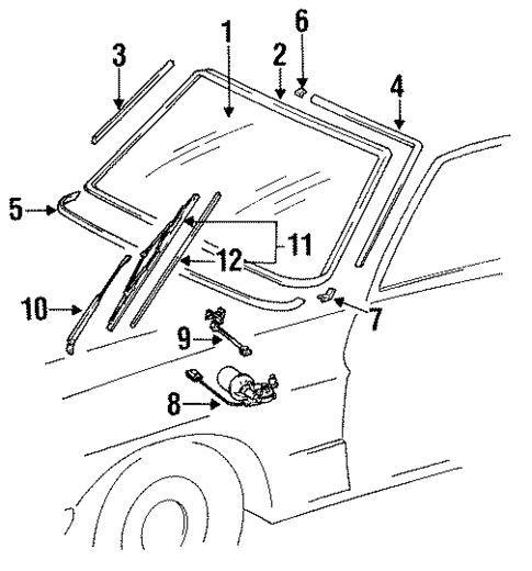 Glass - Windshield for 1985 Mercedes-Benz 300CD #0