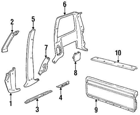 Interior Trim for 1992 GMC Jimmy #1