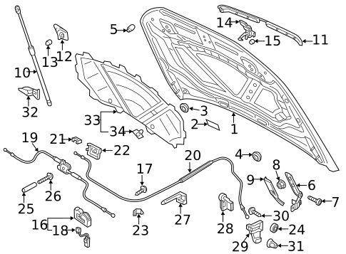 Hood & Components for 2017 Audi Q3 #0