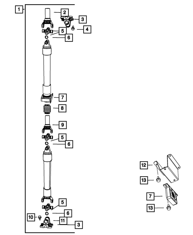 52123409AC - Rear Axle; American Axle 292 MM Dual Rear Wheels; Differential and Drive Line: Drive Shaft for Mopar Image