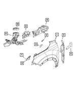 68286078AA - Body Sheet Metal Except Doors: Fender Support, Left for Mopar Image