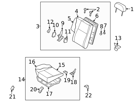 Rear Seat Components for 1997 INFINITI QX4 #2