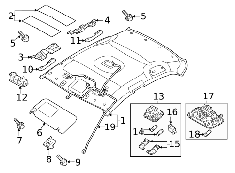 Interior Trim - Roof for 2022 Kia Rio #0