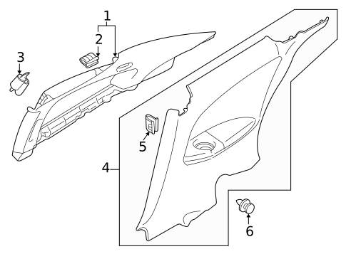 Interior Trim - Quarter Panels for 2002 Dodge Stratus #0