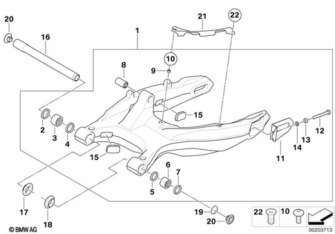 Rear Swing Arm with Bearing, Strut for 2012 BMW-Motorrad F 800 R #0