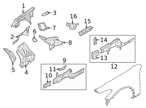 Structural Components & Rails for 2011 INFINITI M56 #0