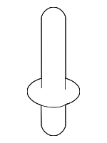 1416003133 - Body: Upper Retainer Rivet for Kia: Carnival, Forte, Forte5, K5, K900, Optima, Rio, Rondo, Sorento, Soul, Soul EV, Sportage, Stinger, Telluride Image