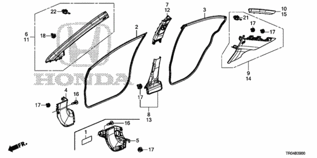 Pillar Garnish for 2012 Honda Civic #0