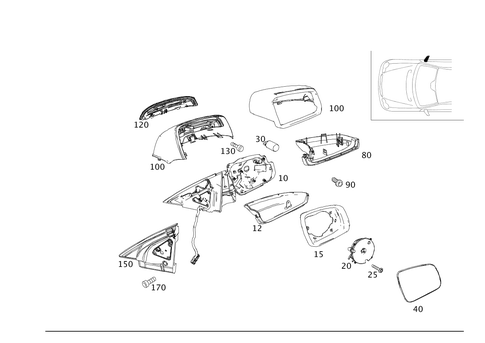 Outside Mirror, Right for 2011 Mercedes-Benz C 300 #0