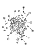53021231AD - Engine 3.7L Six Cylinder: Timing Cover Kit for Chrysler: Aspen | Dodge: Dakota, Durango, Nitro, Ram 1500, Ram 2500, Ram 3500 | Jeep: Commander, Grand Cherokee, Liberty | Ram: 1500, Dakota Image