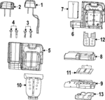 6XS211T3AF - Body: Headrest, Center for Jeep: Grand Cherokee L Image