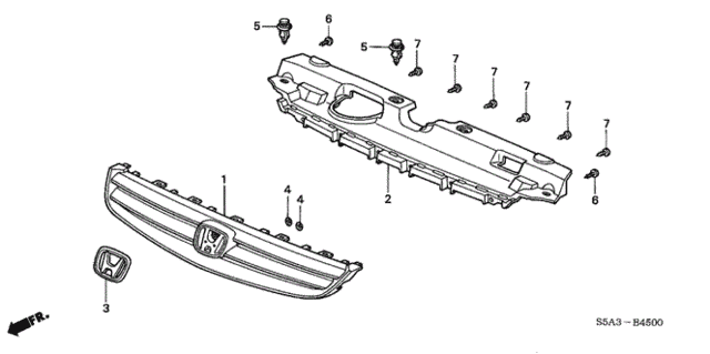 Front Grille for 2001 Honda Civic #0