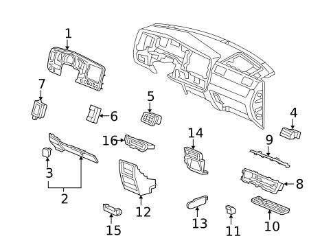Instrument Panel Components for 2007 Honda Ridgeline #0