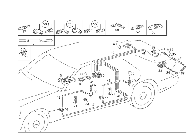 1408000022 - Vacuum System: Distributor for Mercedes-Benz: 300SD, 400SE, 400SEL, 500SEC, 500SEL, 600SEL, S420 Image image