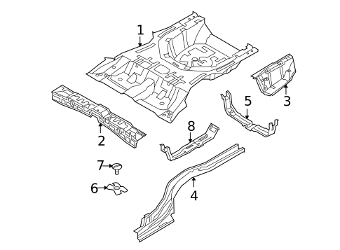 Rear Floor & Rails for 2005 Kia Amanti #0