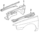 F1DZ16054A - Body: Apron Assembly for Ford: Taurus | Lincoln: Continental | Mercury: Sable Image