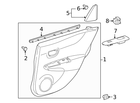 Interior Trim - Rear Door for 2018 Toyota Yaris #0