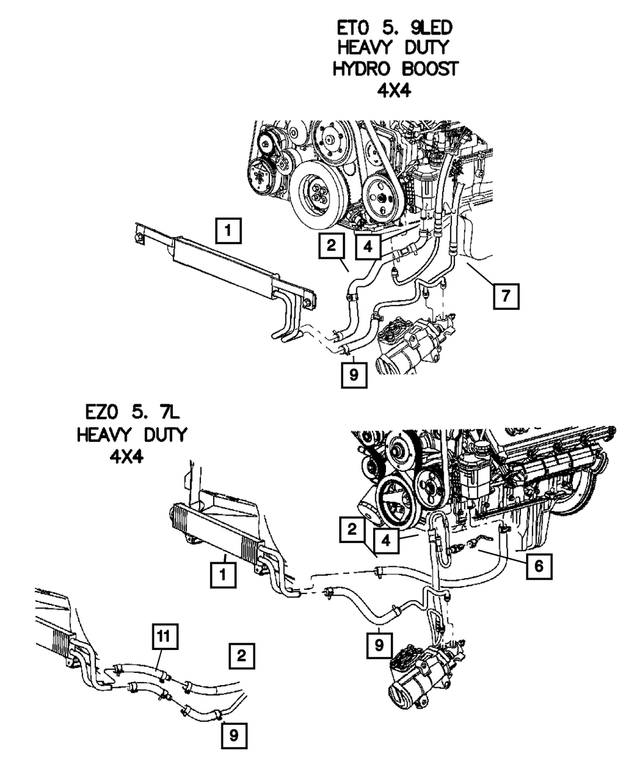 68164554AA - Steering: Power Steering Pressure Hose for Mopar Image