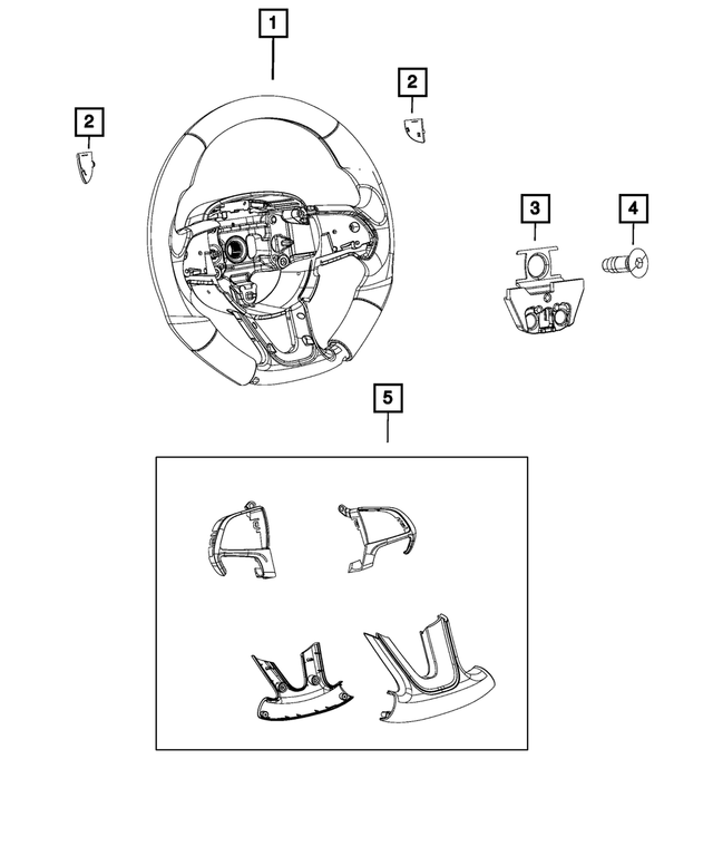 6VC76TASAA - : Steering Wheel Bezel Kit for Mopar Image