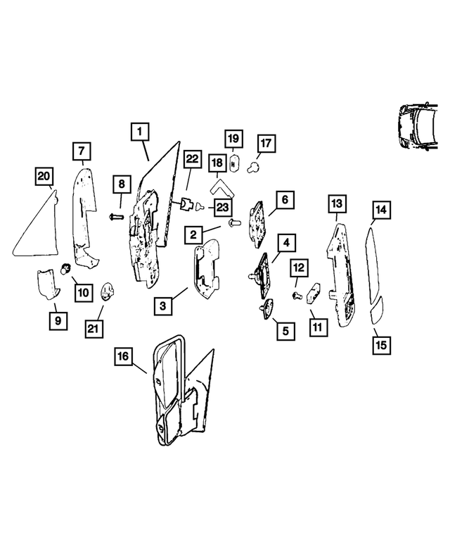68096025AA - Doors and Related Parts: Outside Rearview Mirror, Left for Mopar Image