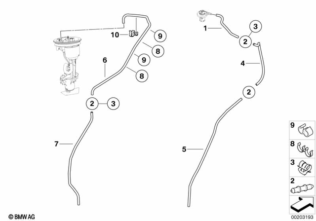 61661382908 - Fuel Supply: Connection Piece -  for BMW-Motorrad Image