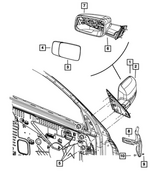 55372071AF - Doors, Door Mirrors and Related Parts: Outside Rearview Mirror, Left for Dodge: Ram 1500, Ram 2500, Ram 3500 | Ram: 1500, 2500, 3500 Image