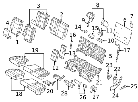 Rear Seat Components for 2014 Jeep Grand Cherokee #0