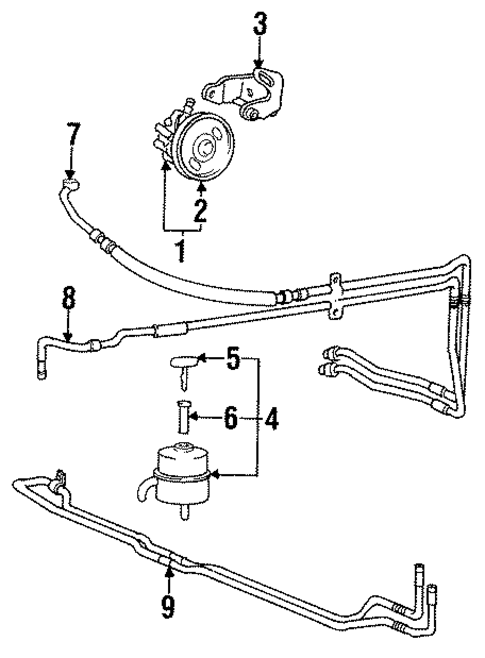 Pump & Hoses for 1993 Mitsubishi Precis #0
