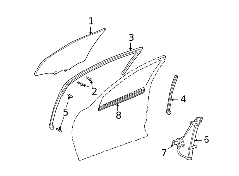 Glass - Door for 2007 Chevrolet Monte Carlo #0