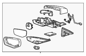 84348257 - : Part# 84348257 Driver Side Door Mirror Kit for Cadillac: ATS Image
