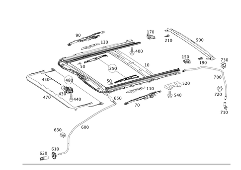 Tilting/Sliding Roof Frame for 2016 Mercedes-Benz E250 #0