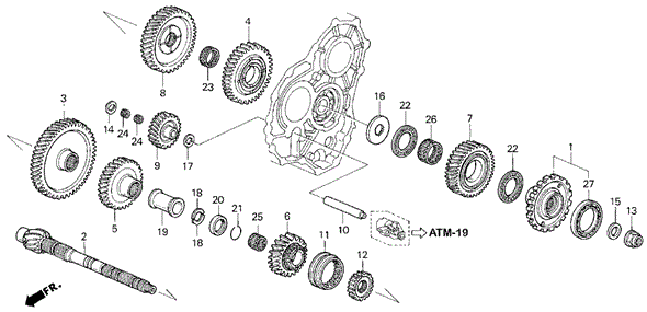 AT Countershaft (V6) for 1995 Honda Accord #0