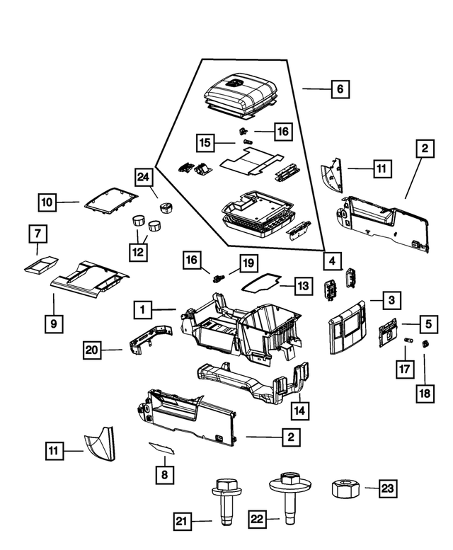 1NN14DK2AB - Interior Trim: Base Console for Mopar Image image