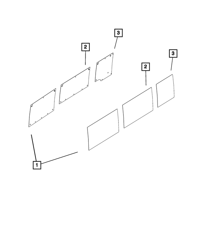 68166162AA - : Quarter Window Glass, Left for Mopar Image