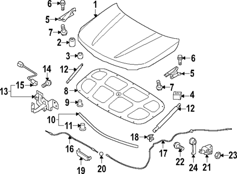 Hood & Components for 2023 Kia Telluride #0