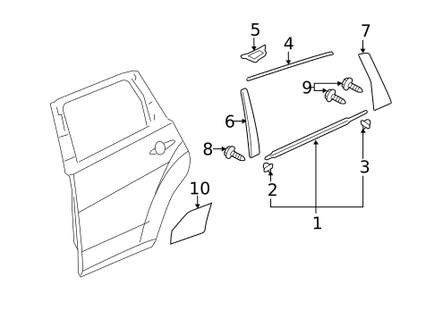 Exterior Trim - Rear Door for 2011 Acura MDX #0