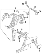 EAY17140X - Body: Quarter Panel for Mazda: MX-3 Image