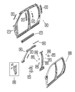 68066893AG - Body Sheet Metal Except Doors: Body Side Aperture Inner Complete Panel, Left for Dodge: Ram 2500, Ram 3500 | Ram: 2500, 3500 Image