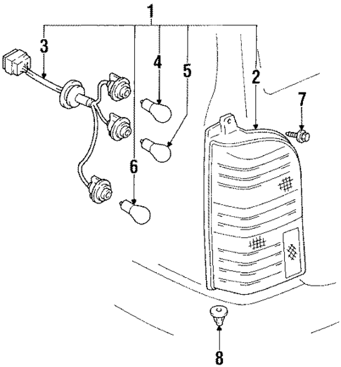 Tail Lamps for 1988 Toyota Corolla #1