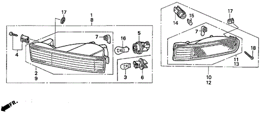 Front Turn Signal Light for 1993 Honda Prelude #0