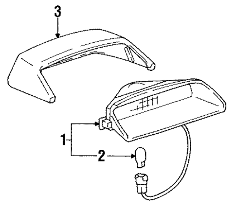 High Mounted Stop Lamp for 1994 Toyota Camry #2