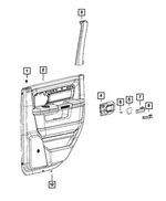 6RJ961X5AA - Interior Trim: Rear Door Trim Panel, Right for Mopar Image