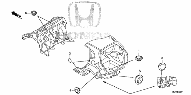 Grommet (RR.) for 2016 Honda Fit #0