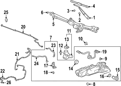 Wiper & Washer Components for 2023 GMC Hummer EV Pickup #0