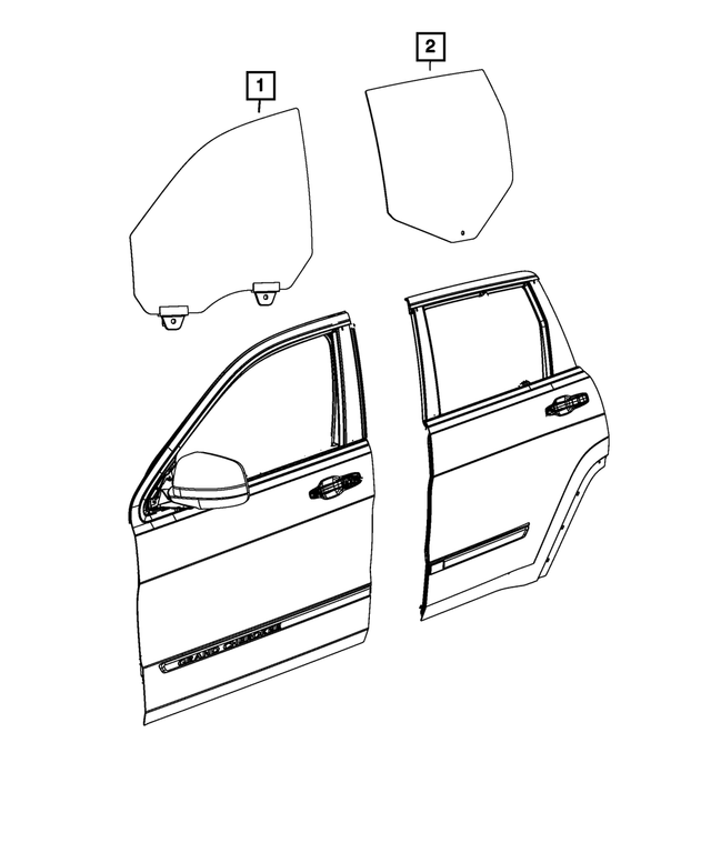 55369518AB - : Front Door Glass, Right for Mopar Image