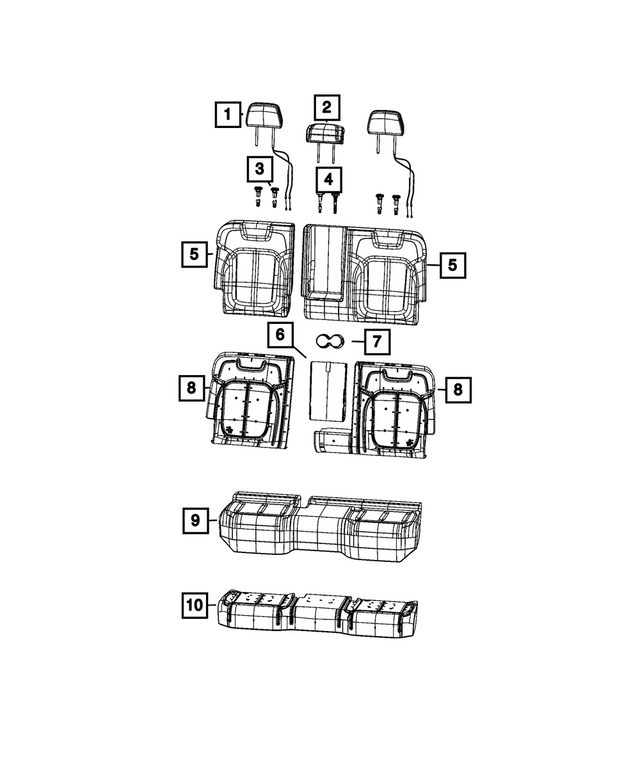 6PL761T3AH - Interior Trim: Second Row Headrest for Mopar Image